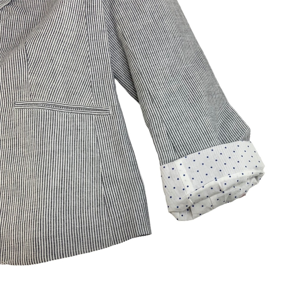 Talbots Linen Blend Vertical Stripe 2 Button Blaz… - image 4